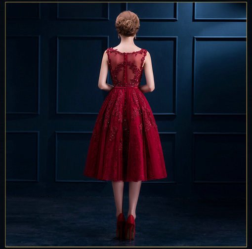 red short prom dress-0459-01