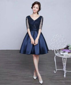 v neck cocktail dress-0435-02