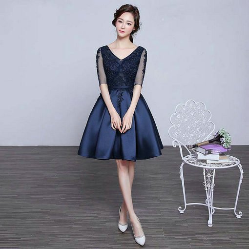 v neck cocktail dress-0435-02