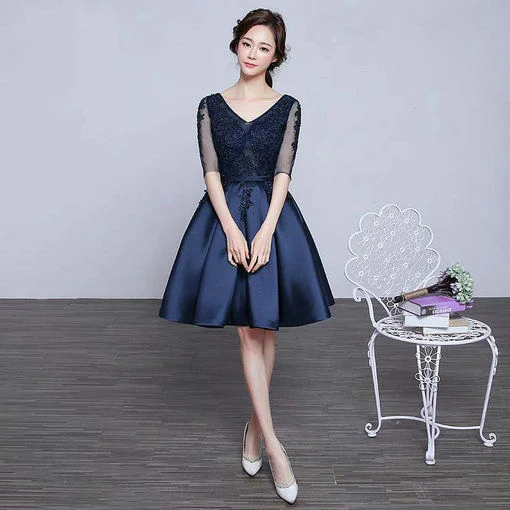 v neck cocktail dress-0435-02
