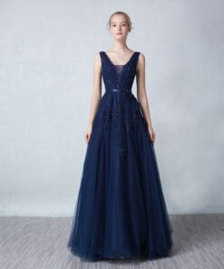 v neck evening dress-0463-01