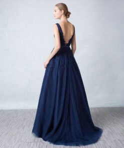 v neck evening dress-0463-03