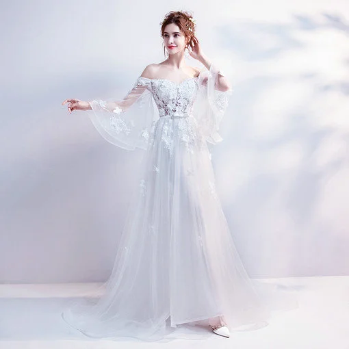 Strapless Aline Long Sleeves Wedding Dress Wholesale Online