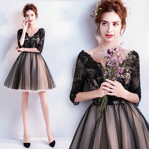 black cocktail dress -0549-05