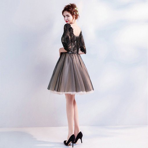 black cocktail dress -0549-08