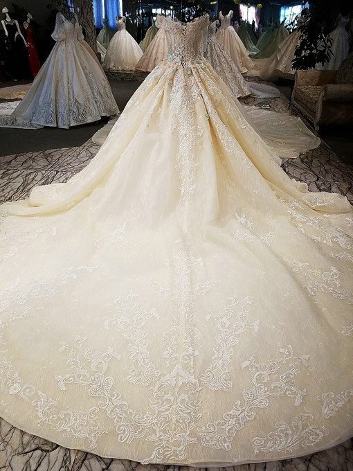 Off Shoulder Ball Gown Wedding Bridal Gown Haute Couture Plus Size Dress Online - Image 7