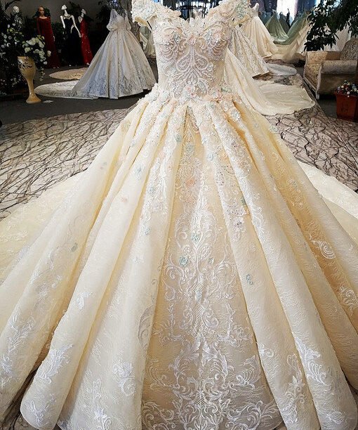 hand made lace bridal dress-0533-10