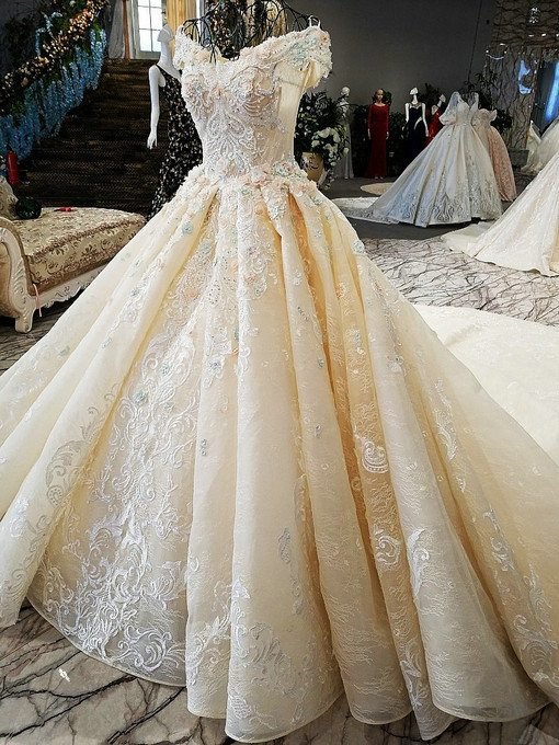 hand made lace bridal dress-0533-11