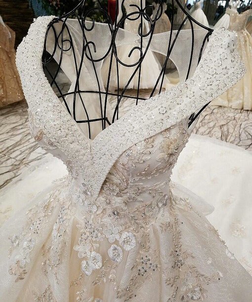 haute couture v neck wedding dress-0530-08