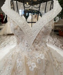haute couture v neck wedding dress-0530-09