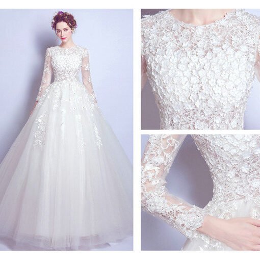 long sleeve wedding dress-0554-01