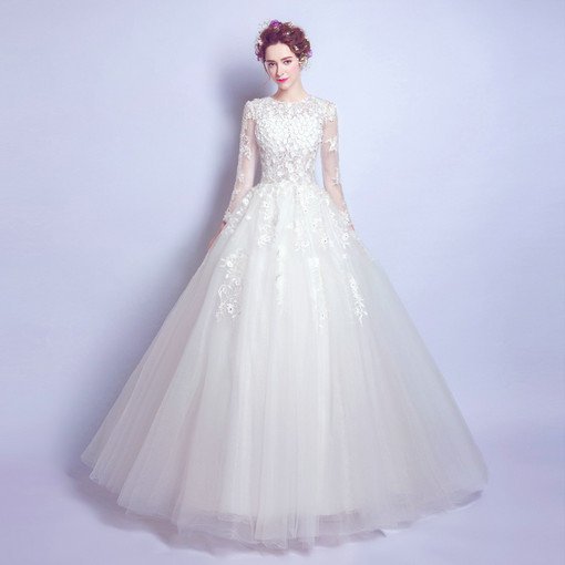 long sleeve wedding dress-0554-03