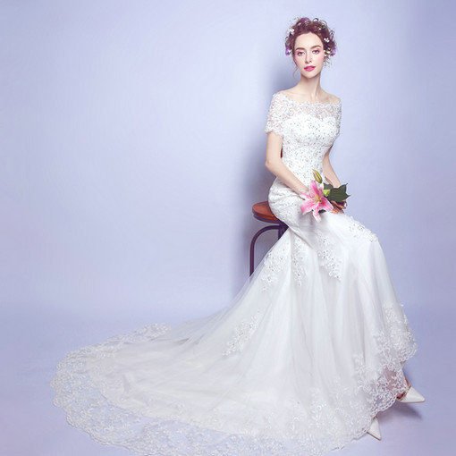 mermaid wedding dress cheap-0557-08