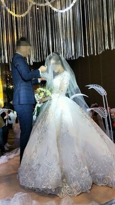 Ball Gown Long Sleeve Wedding Dress Hand Made Bridal Gown For Sale