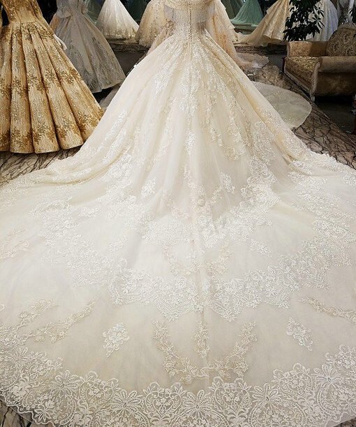 Alternative view of Off The Shoulder Ball Gown Hand Made Gorgeous Wedding Dress