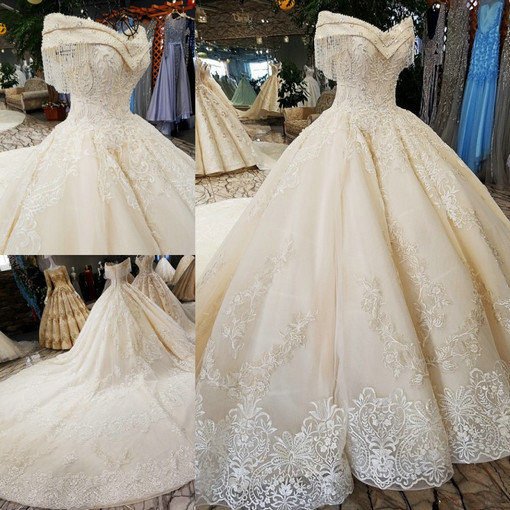 off shoulder wedding dress-05689-14