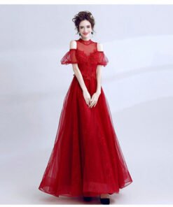 red evening dress-0545-03