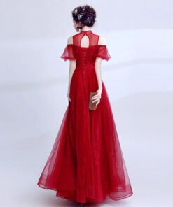 red evening dress-0545-04