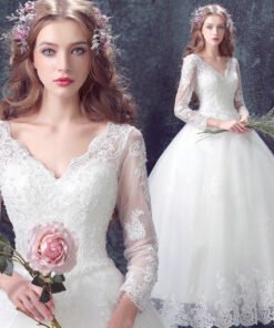 v neck wedding dress-0559-05
