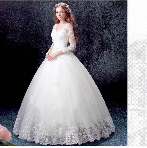 v neck wedding dress-0559-07