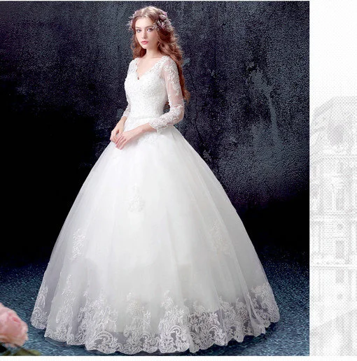 v neck wedding dress-0559-07