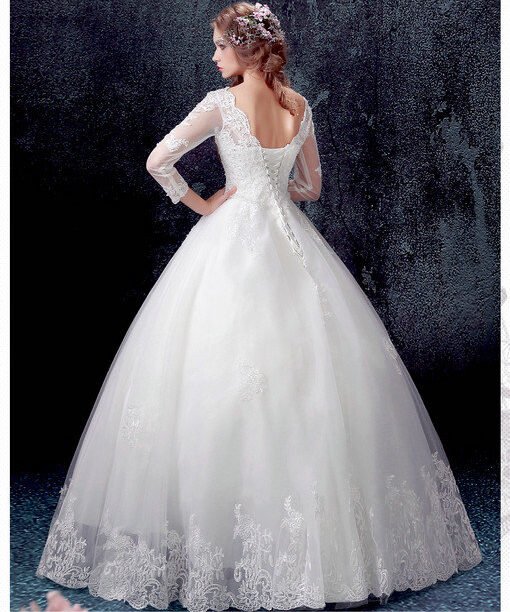v neck wedding dress-0559-08
