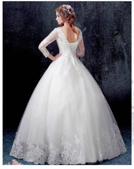 v neck wedding dress-0559-08