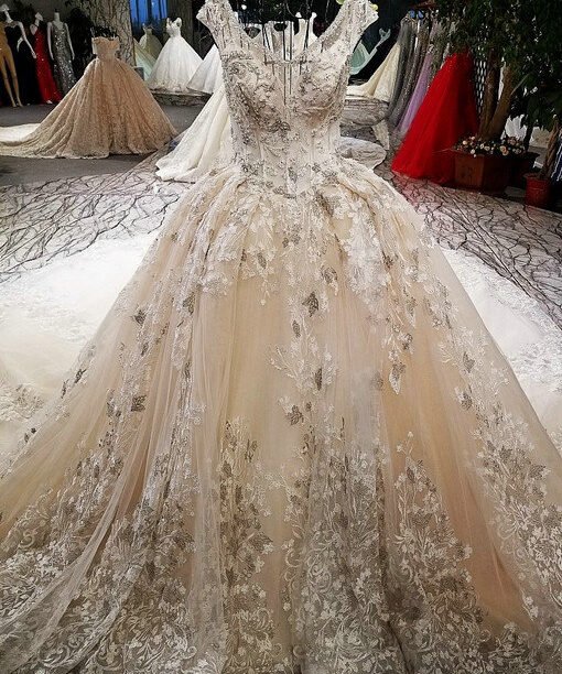 v neck wedding dress-0570-09