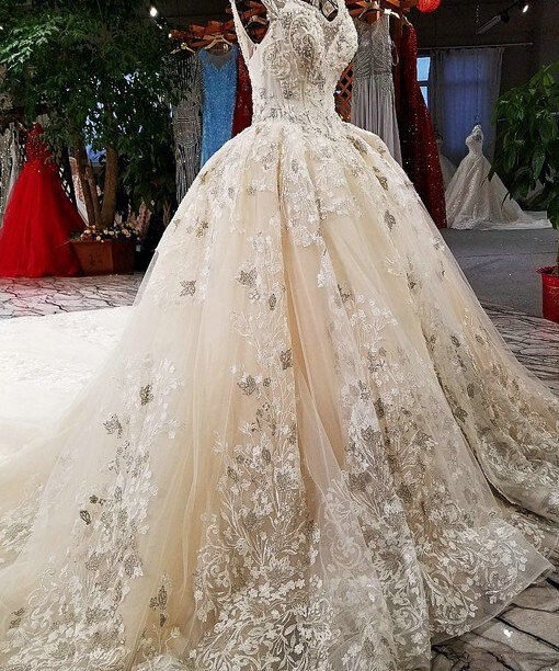 v neck wedding dress-0570-10