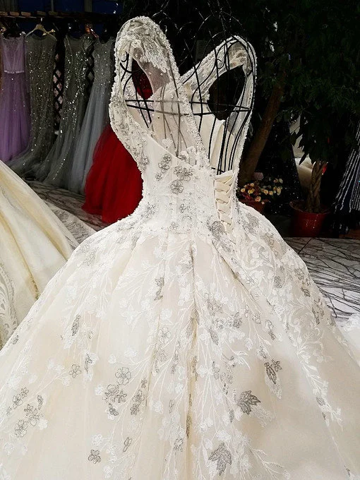 V Neck Ball Gown Gorgeous Wedding Dress 2018 Online - Image 6