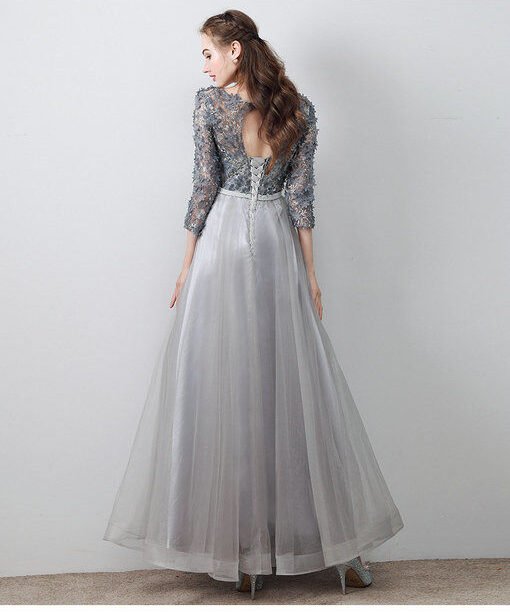 aline prom dress grey-583-03