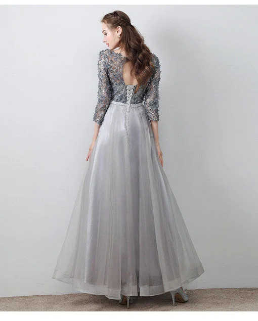 aline prom dress grey-583-03