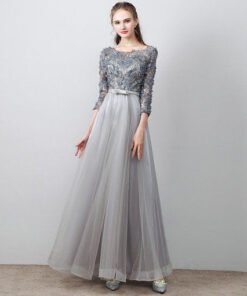 aline prom dress grey-583-04