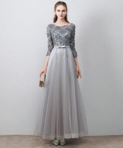 aline prom dress grey-583-05