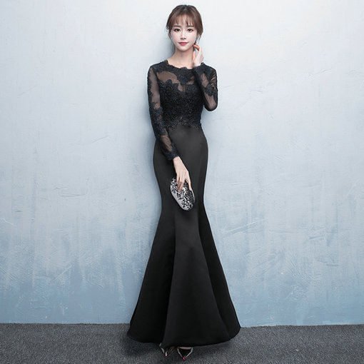 black prom dress mermaid-585-04