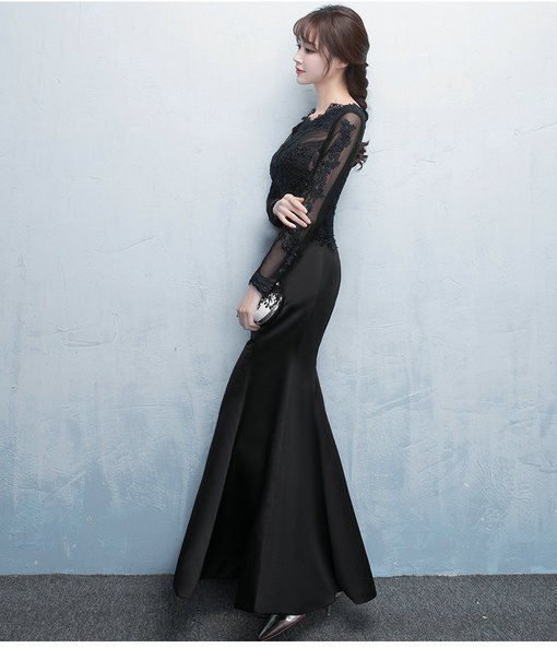black prom dress mermaid-585-05
