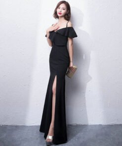 black prom dress mermaid -590-02