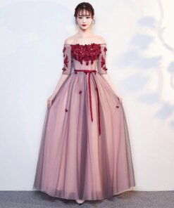 off shoulder prom dress-577-02