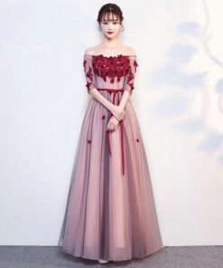 off shoulder prom dress-577-04