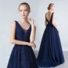 prom dress dark blue-0653