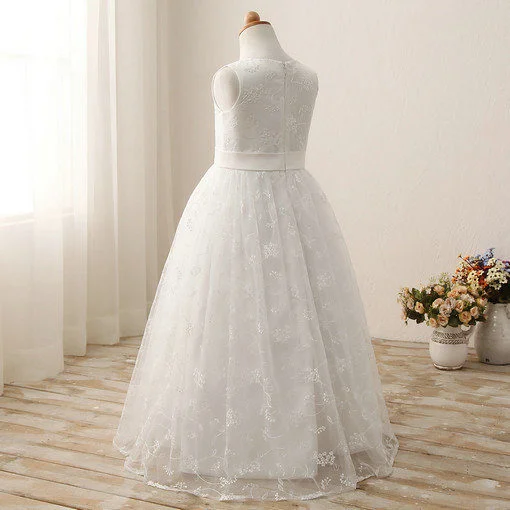 Toddler Flower Girl Dress A Line Sleeveless Kids Wedding Dresses