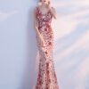 v neck evening dress-588-02