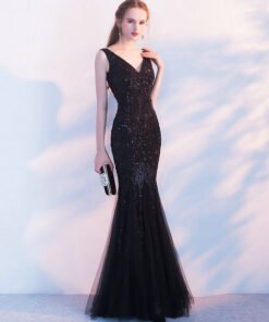 v neck prom dress-587-03
