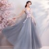 a line evening dress grey 0658-07