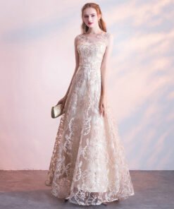 champagne prom dress 0661-01
