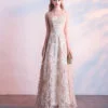champagne prom dress 0661-02