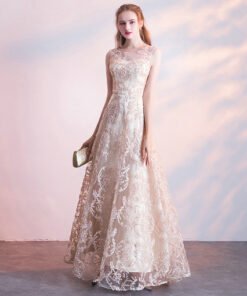 champagne prom dress 0661-03