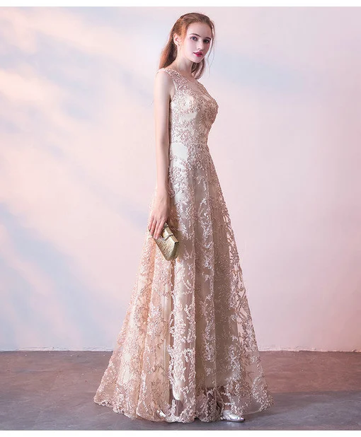 champagne prom dress 0661-04