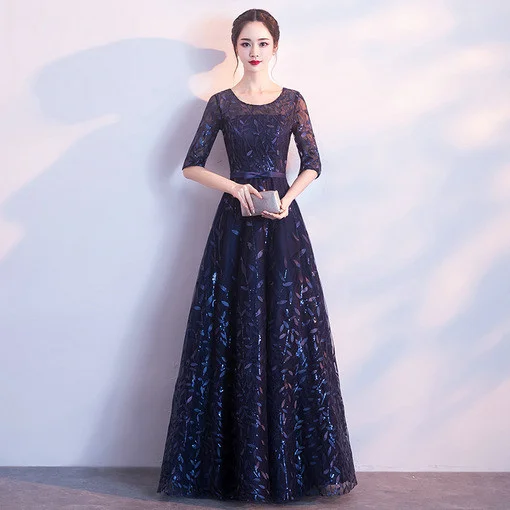 dark blue prom dress 0660-03