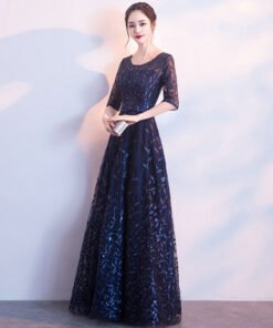 dark blue prom dress 0660-04